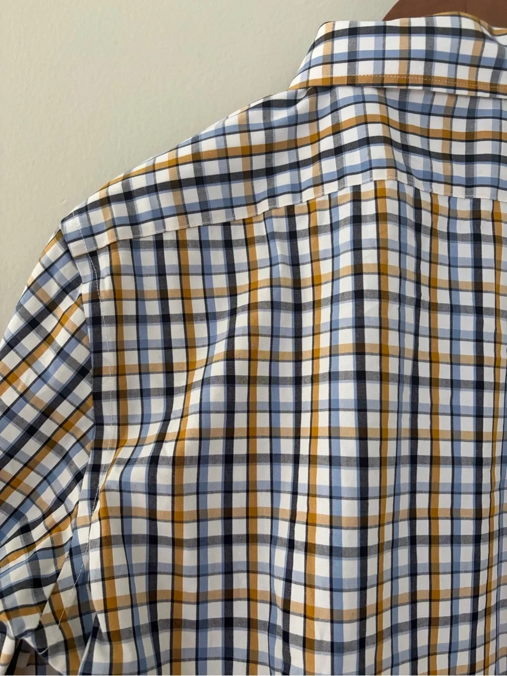 Banana Republic Athletic Fit Dress Shirt Blue White Tan Button-Up Cotton XS